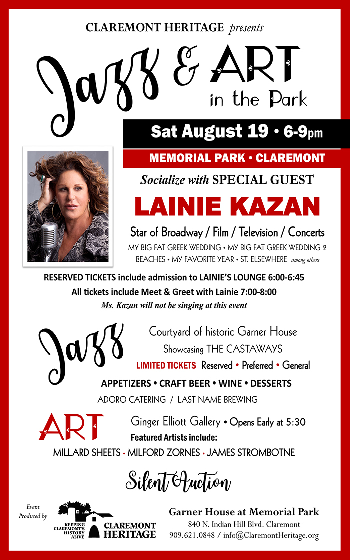 JAZZ & ART in the Park - Evening of Saturday August 19, 2017