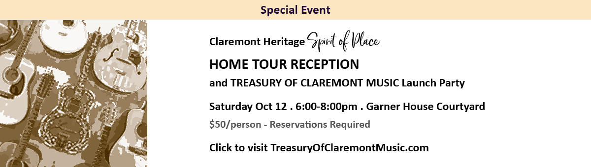 Home Tour Reception and Treasury of Claremont Music Launch Party