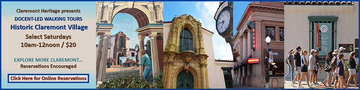 Claremont Village Walking Tour Sat May 4 2024 10am-12noon