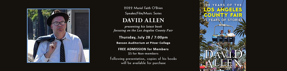 David Allen guest speaker Thurs July 28 presenting LA County Fair book