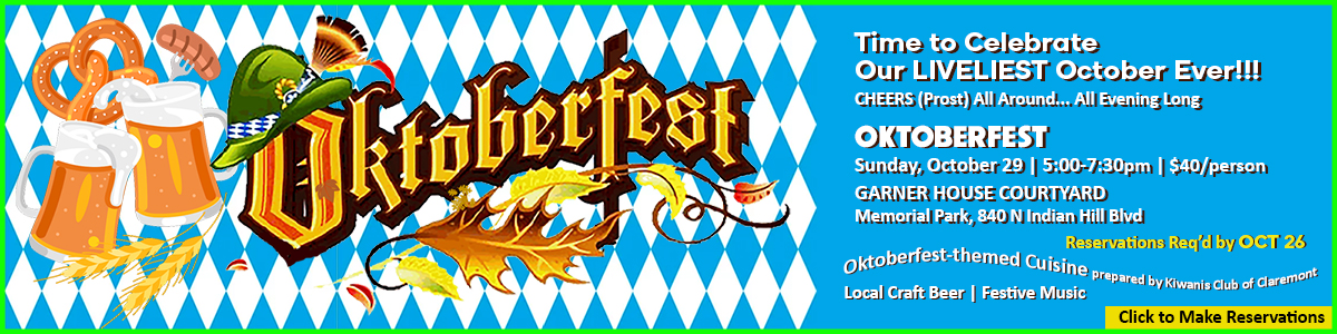 Claremont Heritage Oktoberfest Sun Oct 29 5-7:30pm