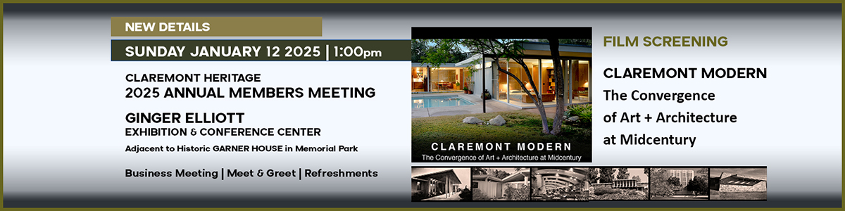 Claremont Heritage Annual Members Meeting Jan 12 2025