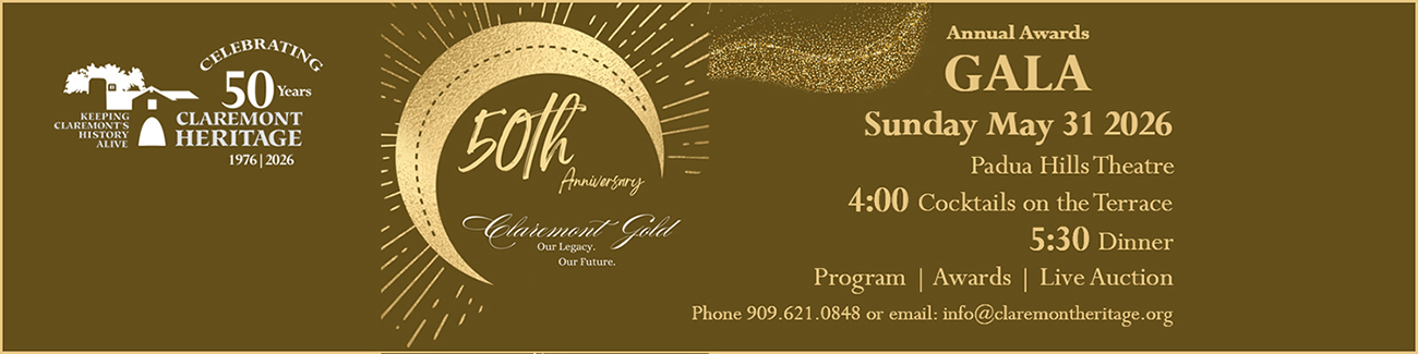Claremont Heritage Annual Awards Gala Sunday May 31 2026