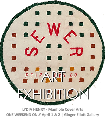 Lydia Henry Art Exhibition - Manhole Cover Rubbings from Claremont and Beyond