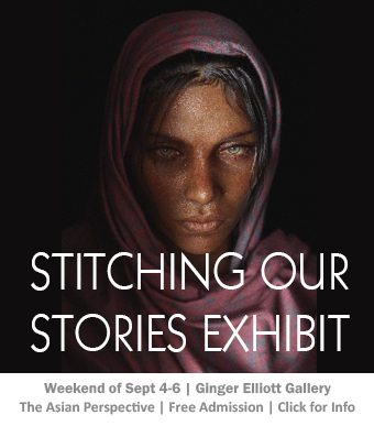 Stitching Our Stories The Asian Experience art exhibition Sept 4-6 Ginger Ellliott Gallery